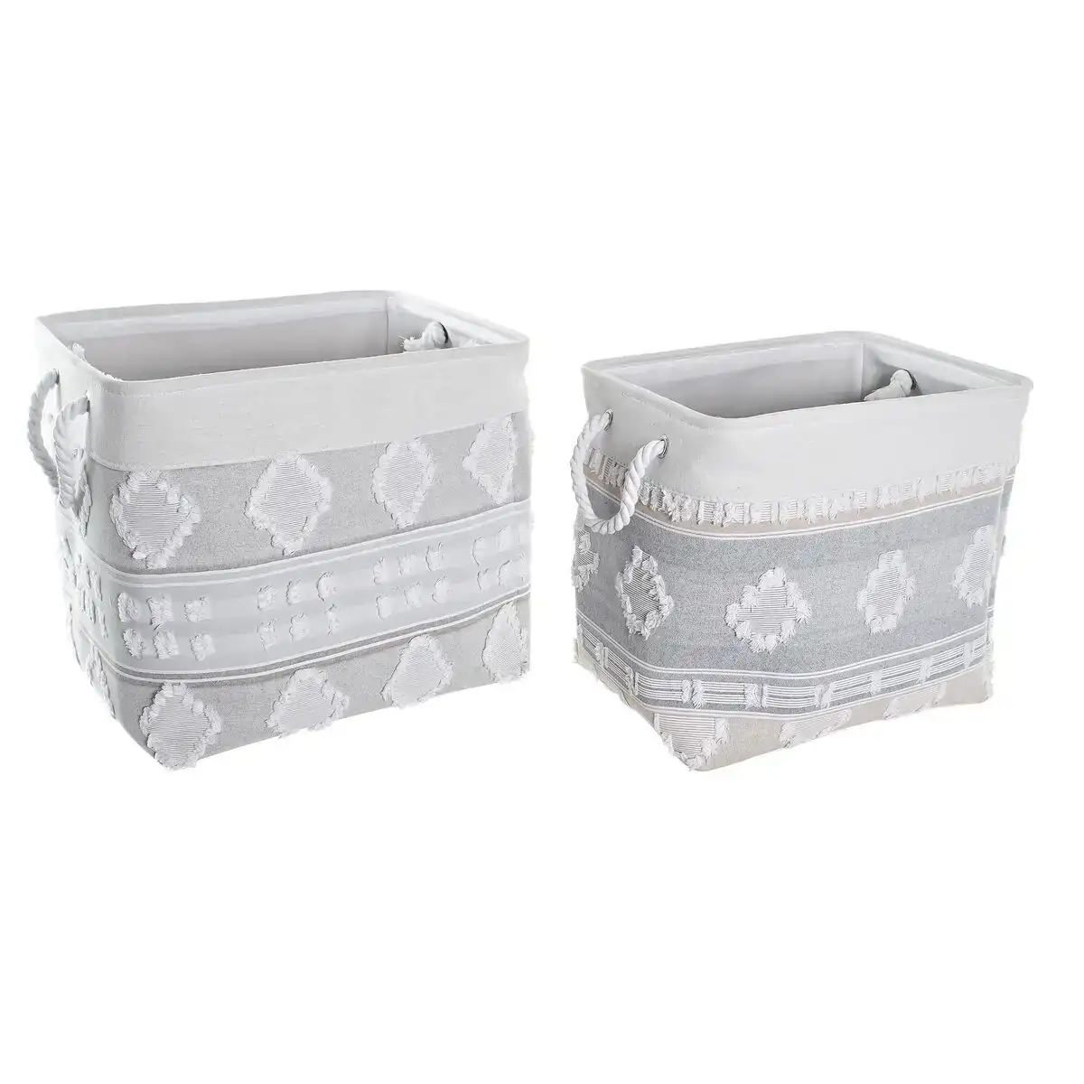 Ensemble de paniers dkd home decor gris coton 45 x 35 x 40 cm 2 pie ces_9534. DIAYTAR COTE D'IVOIRE - L'Art de Vivre en Couleurs. Découvrez notre boutique en ligne et trouvez des produits qui ajoutent une palette vibrante à votre quotidien.