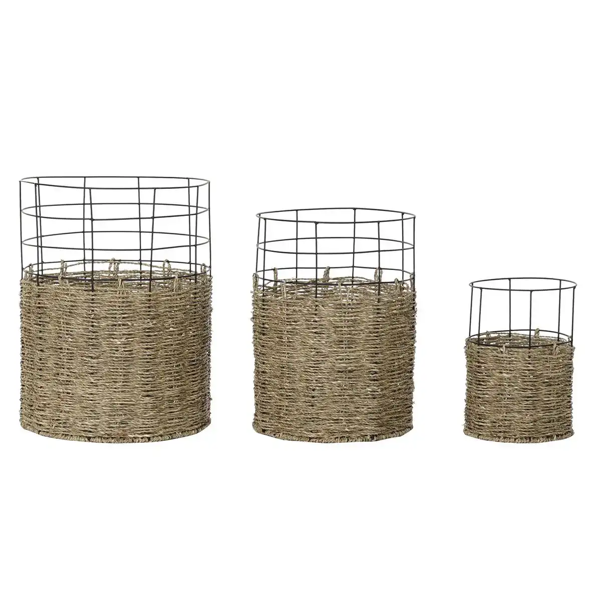 Ensemble de paniers DKD Home Decor Metal Colonial Jute (35 x 35 x 45 cm)