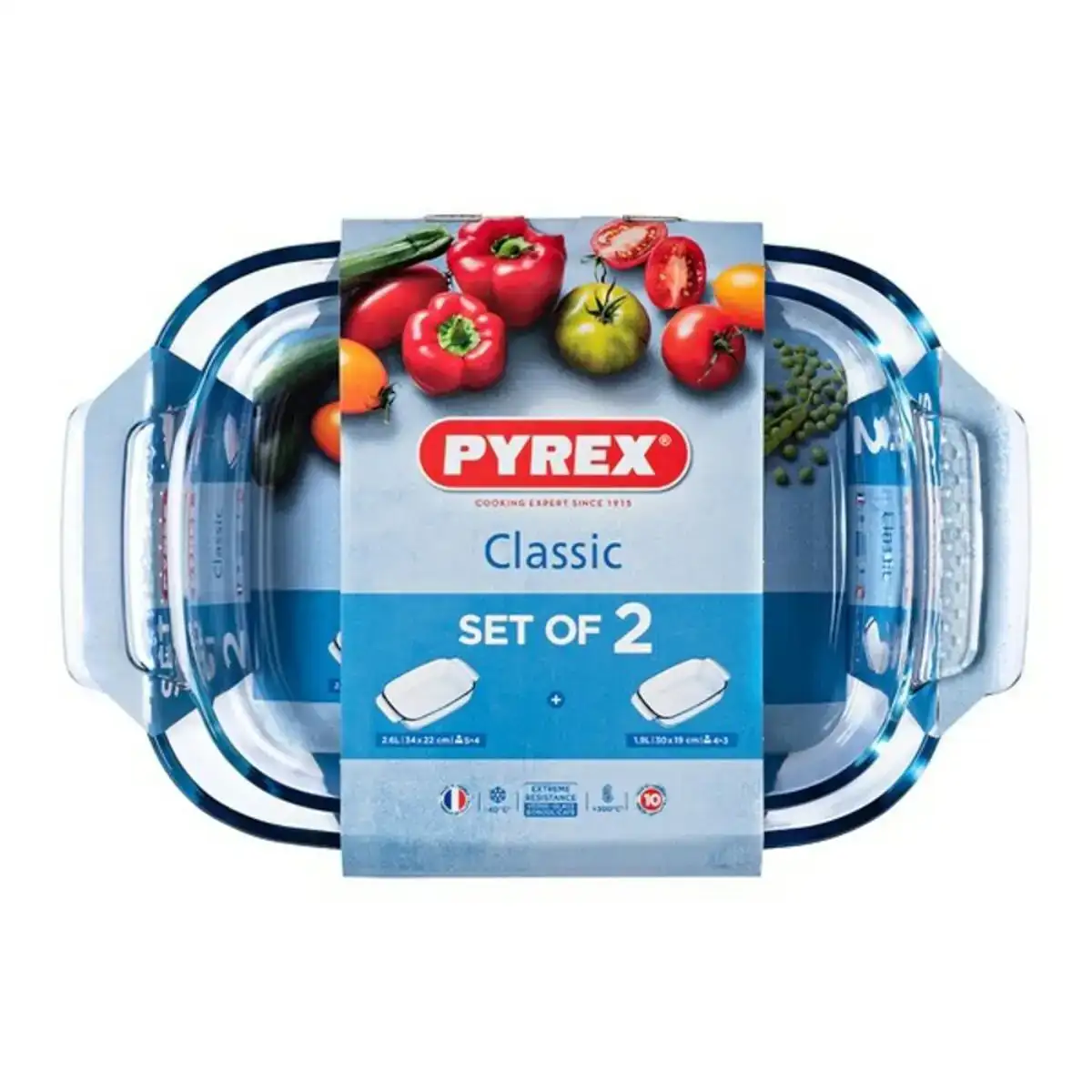 Ensemble de plats a four pyrex classic verre borosilicate transparent 2 pcs_9754. Bienvenue chez DIAYTAR COTE D'IVOIRE - Où Chaque Objet a son Histoire. Découvrez notre sélection méticuleuse et choisissez des articles qui racontent l'âme du Côte d'Ivoire.