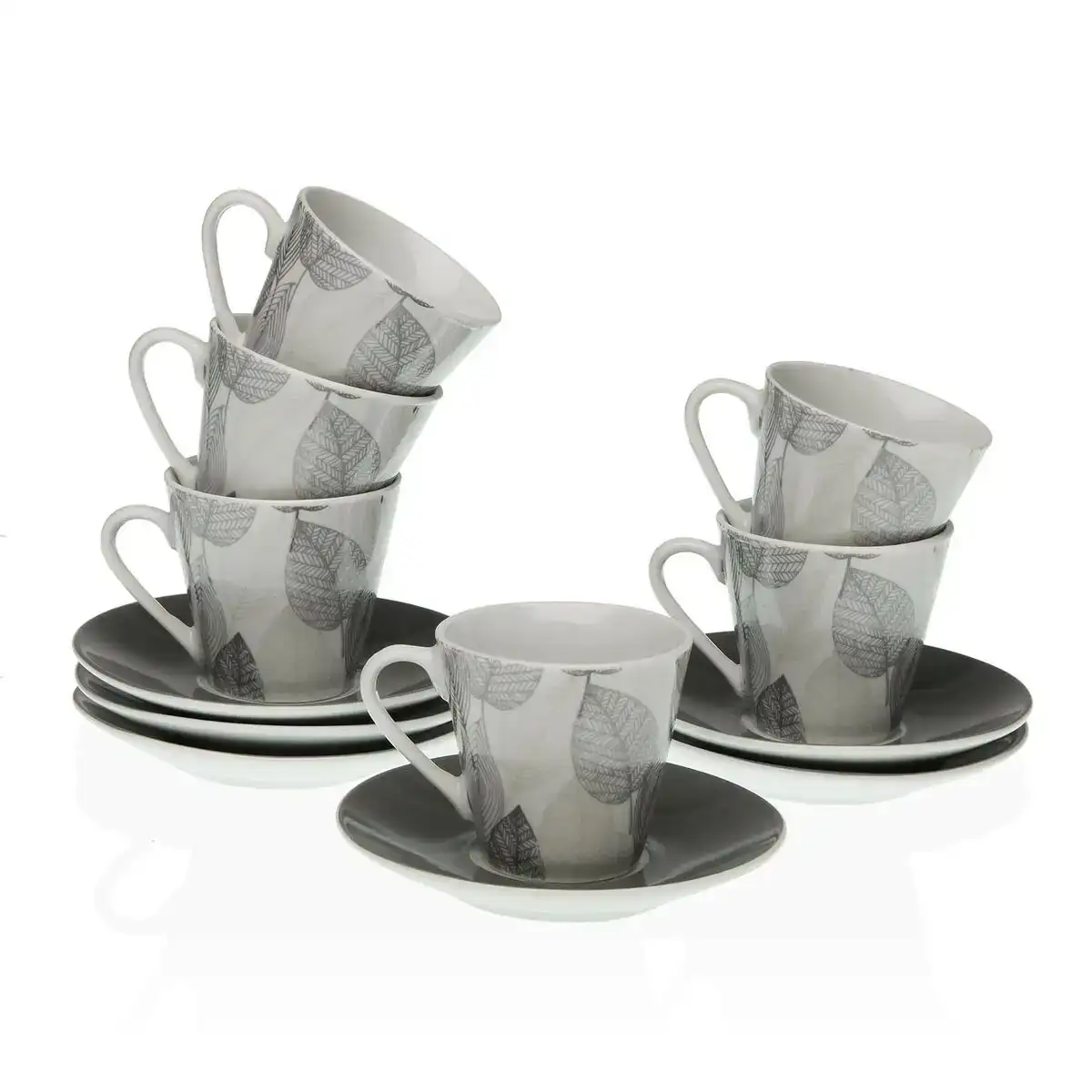 Ensemble de tasses avec soucoupes versa gardee sheets coffee porcelain 12 pie ces_6308. DIAYTAR COTE D'IVOIRE - Où Choisir Devient un Plaisir. Découvrez notre boutique en ligne et choisissez parmi une variété de produits qui satisferont tous vos besoins.