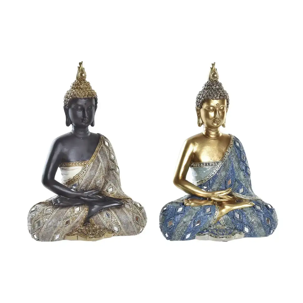 Figurine de corative dkd home decor bleu dore marron bouddha oriental 20 x 11 x 29 cm 2 unite s_7856. DIAYTAR COTE D'IVOIRE - Votre Escapade Shopping Virtuelle. Explorez notre boutique en ligne et dénichez des trésors qui évoquent la culture et le savoir-faire sénégalais, un clic à la fois.