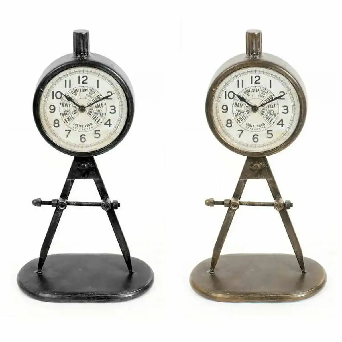 Horloge de table dkd home decor 17 x 8 x 31 cm noir fer dore pvc loft 2 unite s_8869. DIAYTAR COTE D'IVOIRE - Là où Chaque Produit a son Histoire. Découvrez notre gamme de produits, chacun portant en lui le récit de l'artisanat et de la passion, pour vous offrir une expérience de shopping authentique.