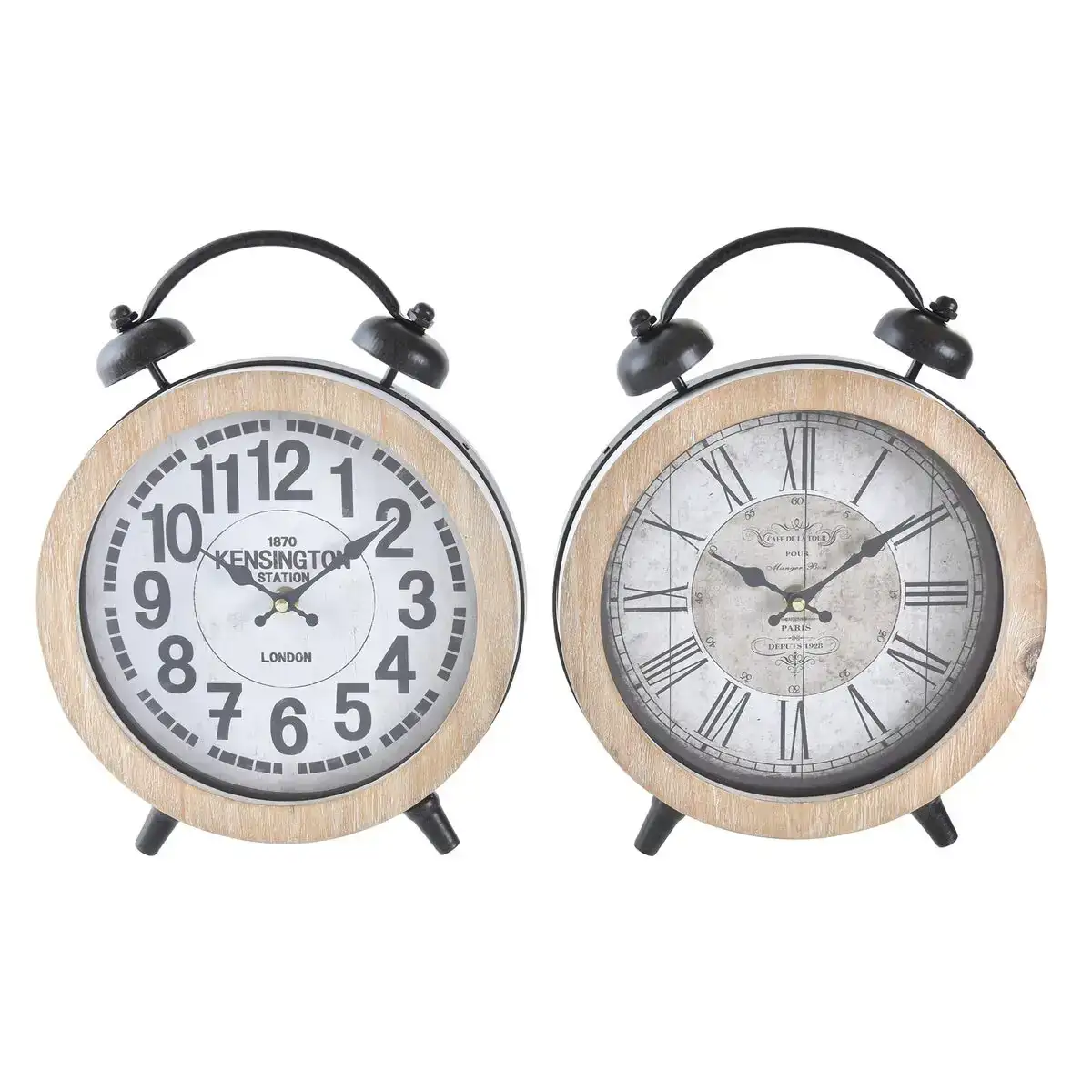 Horloge de table dkd home decor 25 8 x 8 x 32 cm fer blanc naturel bois mdf traditionnel 2 unite s_4535. DIAYTAR COTE D'IVOIRE - Votre Passage vers la Découverte. Explorez notre boutique en ligne pour trouver des trésors qui vous attendent, du traditionnel à l'avant-garde.