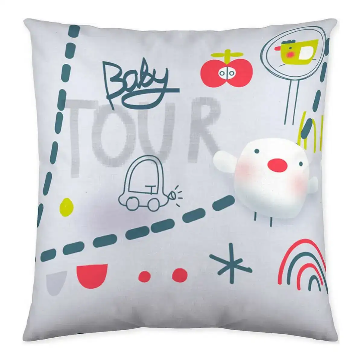 Housse de coussin cool kids lapin 50 x 50 cm_1019. DIAYTAR COTE D'IVOIRE - Où Chaque Produit a sa Place. Parcourez notre catalogue et choisissez des articles qui s'intègrent parfaitement à votre style et à votre espace.