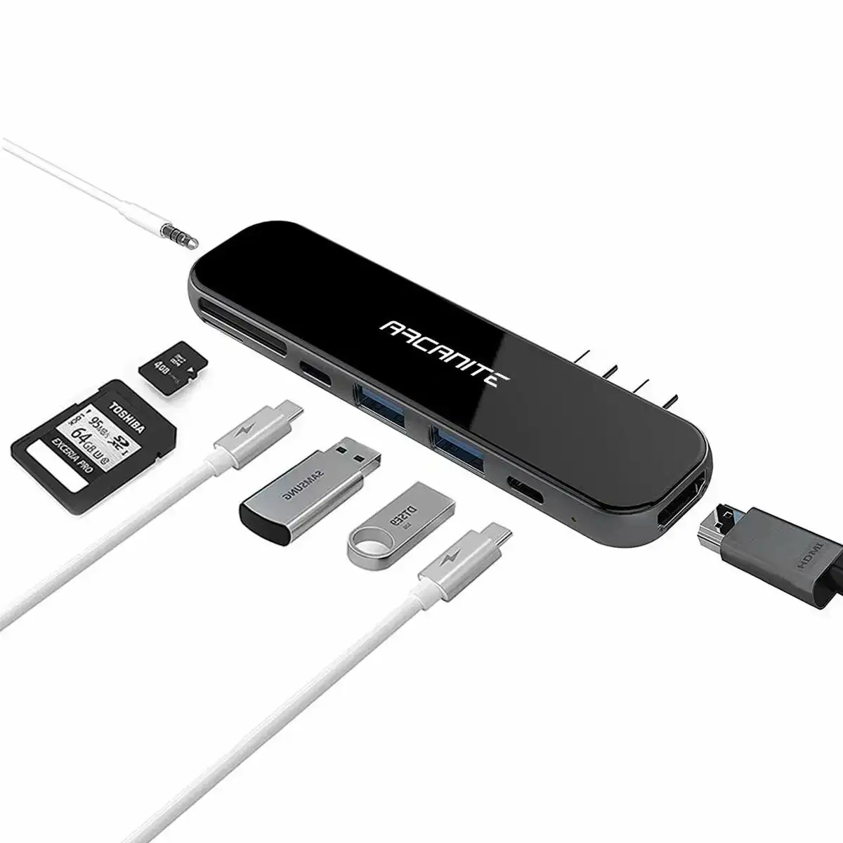 Hub USB Arcanite Noir Filaire (Reconditionné B)