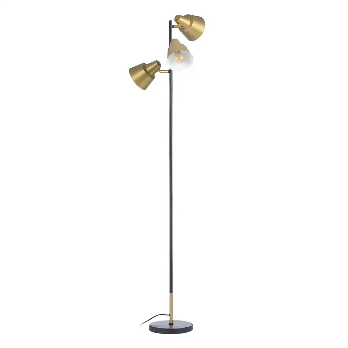 Lampadaire 30 x 30 x 155 cm me tal dore noir_6920. DIAYTAR COTE D'IVOIRE - Où Choisir est un Acte d'Amour pour le Côte d'Ivoire. Explorez notre boutique en ligne et choisissez des articles qui célèbrent la culture et l'artisanat du pays.