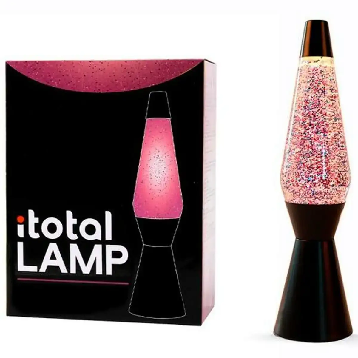Lampe a lave itotal paillettes noires 36 cm_2569. DIAYTAR COTE D'IVOIRE - Là où le Shopping Devient une Expérience. Naviguez à travers notre catalogue diversifié et découvrez des produits qui ajoutent de la couleur et de la passion à votre vie.