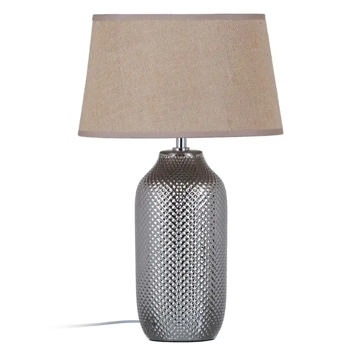 Lampe de bureau ce ramique 30 x 30 x 48 cm argent_3311. Bienvenue sur DIAYTAR COTE D'IVOIRE - Où le Shopping est une Affaire Personnelle. Découvrez notre sélection et choisissez des produits qui reflètent votre unicité et votre individualité.