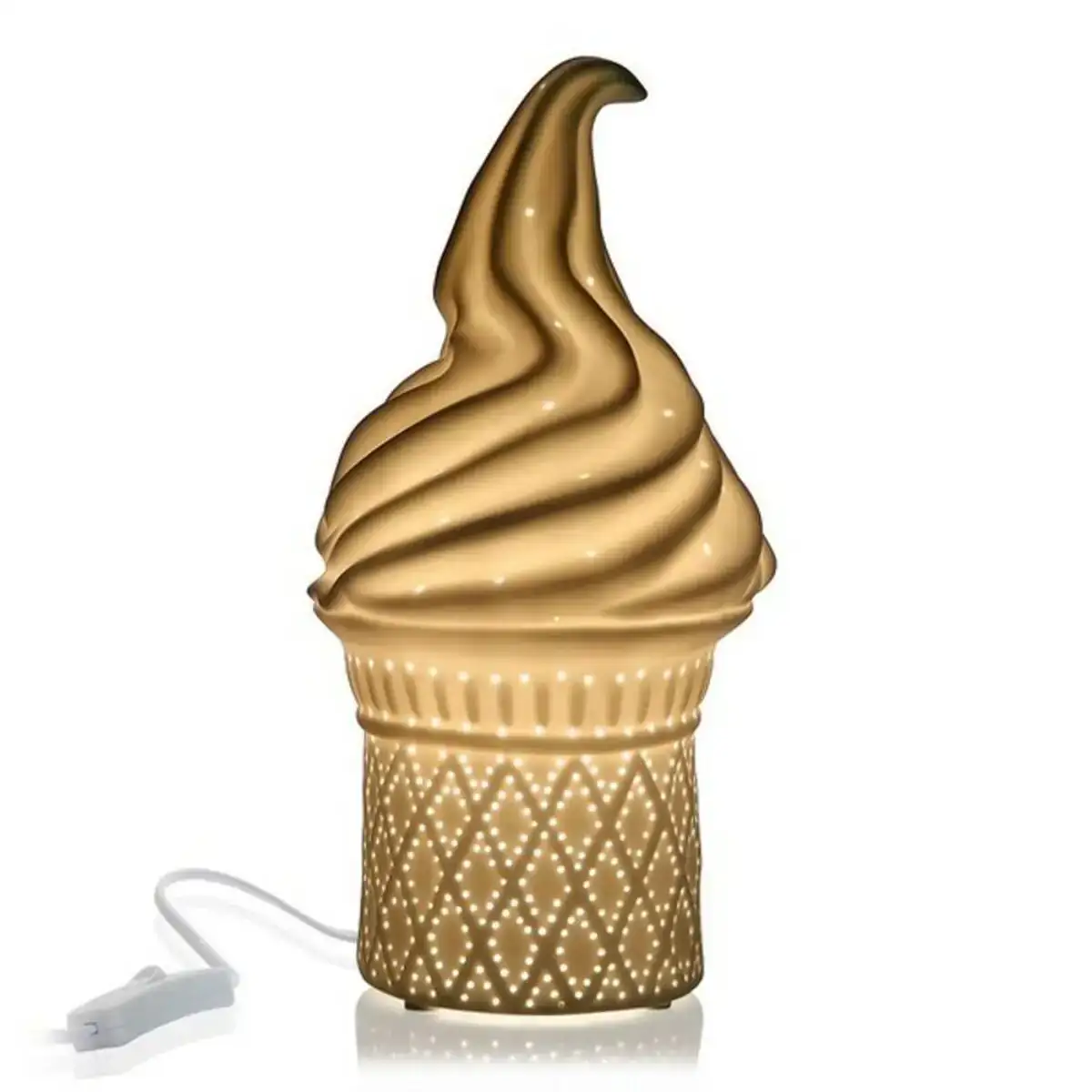 Lampe de bureau versa ice cream 25w porcelaine 13 7 x 27 x 13 7 cm_5031. DIAYTAR COTE D'IVOIRE - Où la Qualité est Notre Engagement. Explorez notre boutique en ligne pour découvrir des produits conçus pour vous apporter satisfaction et plaisir.