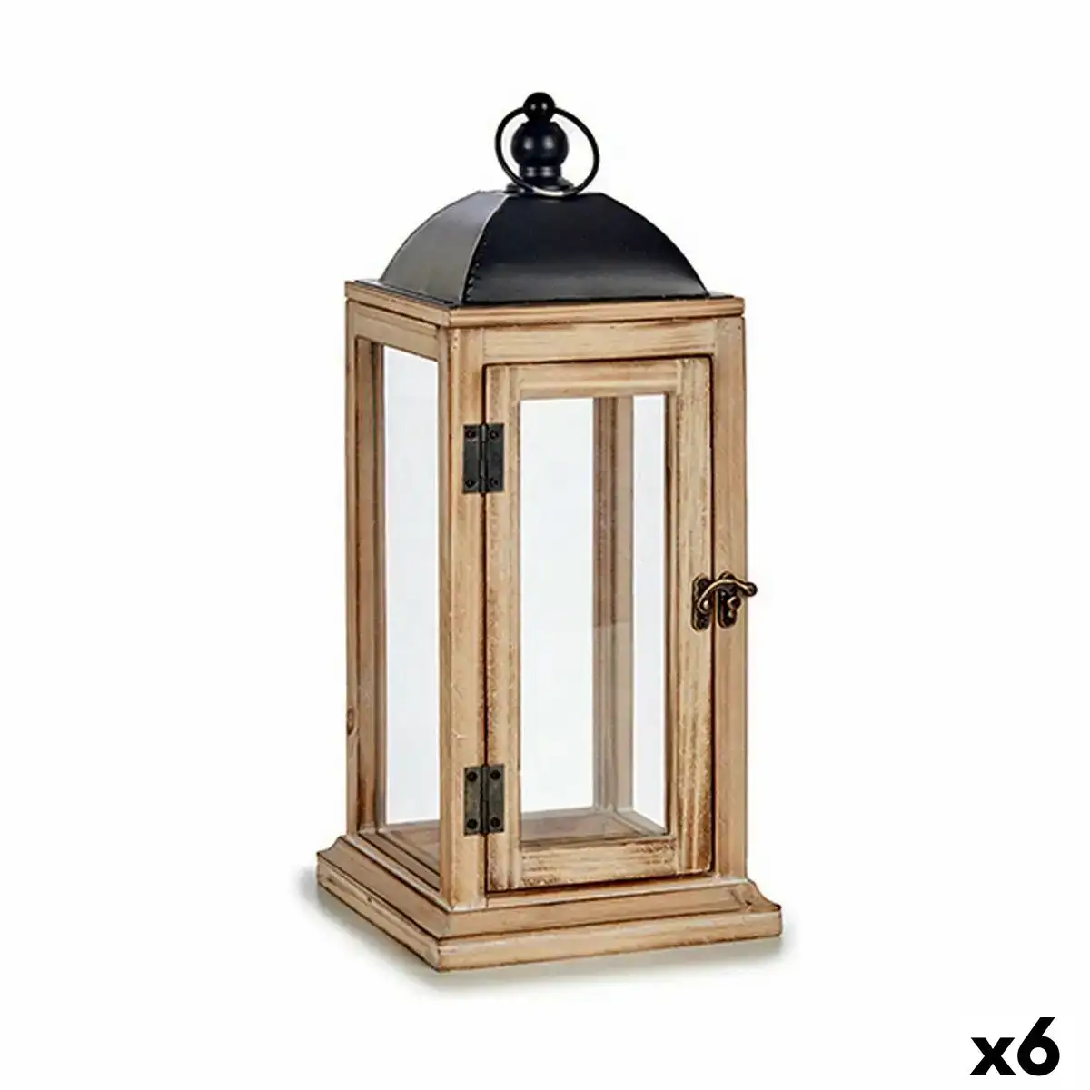 Lanterne bois me tal noir naturel 18 x 43 x 18 cm 6 unite s_7994. DIAYTAR COTE D'IVOIRE - Là où Chaque Produit a son Propre Éclat. Explorez notre boutique en ligne et trouvez des articles qui ajoutent de la brillance à votre quotidien.