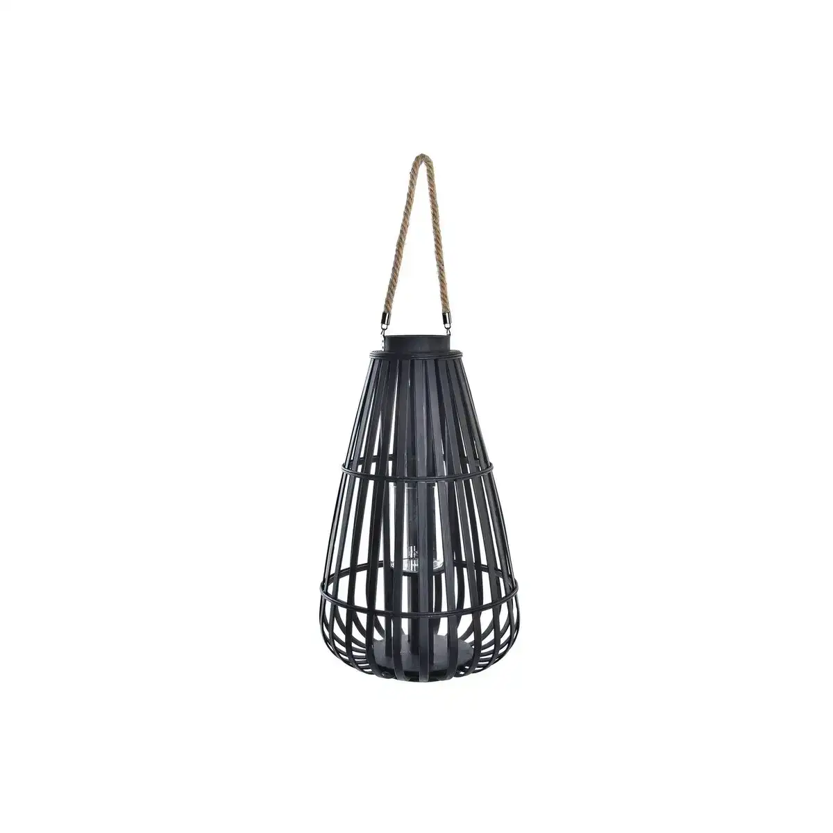 Lanterne dkd home decor 35 x 35 x 60 cm cristal noir bambou tropical_5347. DIAYTAR COTE D'IVOIRE - Là où la Qualité est Non Négociable. Parcourez notre boutique en ligne pour découvrir des produits qui incarnent le raffinement et l'excellence du Côte d'Ivoire.