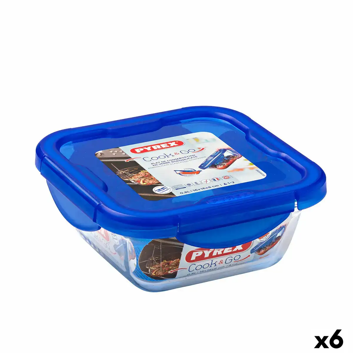 Lunch box herme tique pyrex cook go 16 7 x 16 7 x 7 cm bleu 850 ml verre 6 unite s_4186. DIAYTAR COTE D'IVOIRE - Votre Boutique en Ligne, Votre Choix Illimité. Parcourez nos rayons et découvrez des produits qui vous inspirent, de la mode à la maison et bien plus.