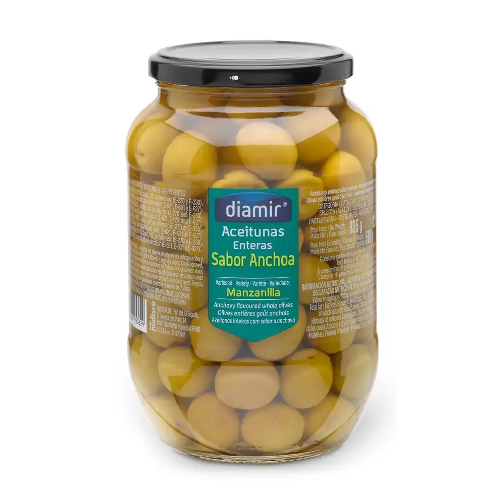 Olives diamir manzanilla anchois 850 ml_2129. Entrez dans l'Univers de DIAYTAR COTE D'IVOIRE - Où la Tradition S'unit à la Modernité. Explorez notre sélection pour trouver des produits qui allient héritage et innovation.