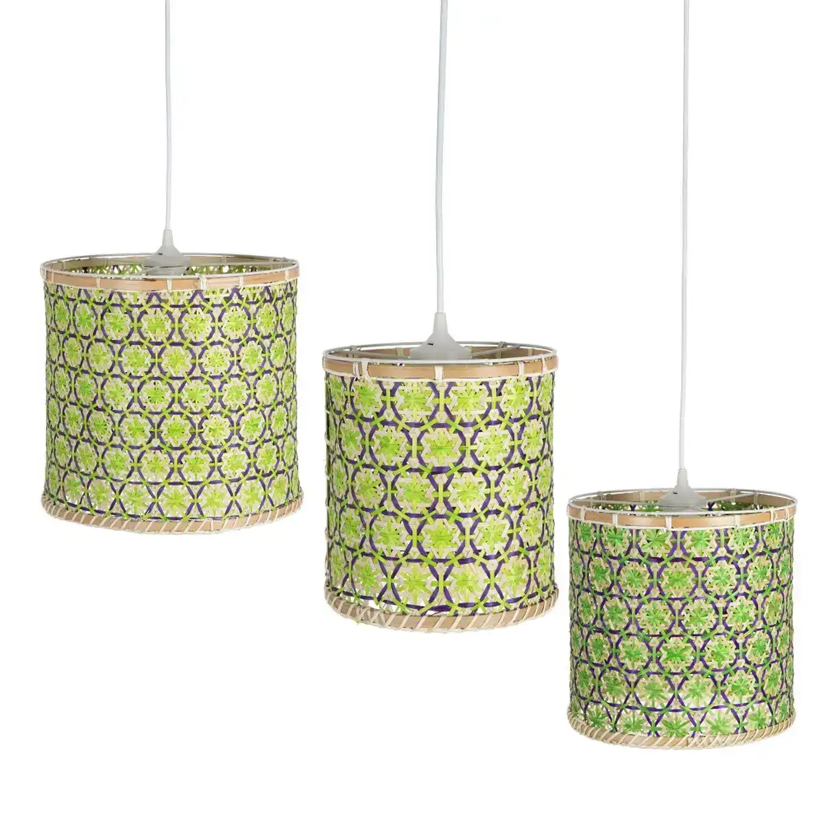 Plafonnier 32 x 32 x 29 cm bambou vert naturel 3 unite s_3389. DIAYTAR COTE D'IVOIRE - L'Art de Choisir, l'Art de S'émerveiller. Explorez notre boutique en ligne et choisissez des articles qui éveillent votre sens de l'émerveillement.