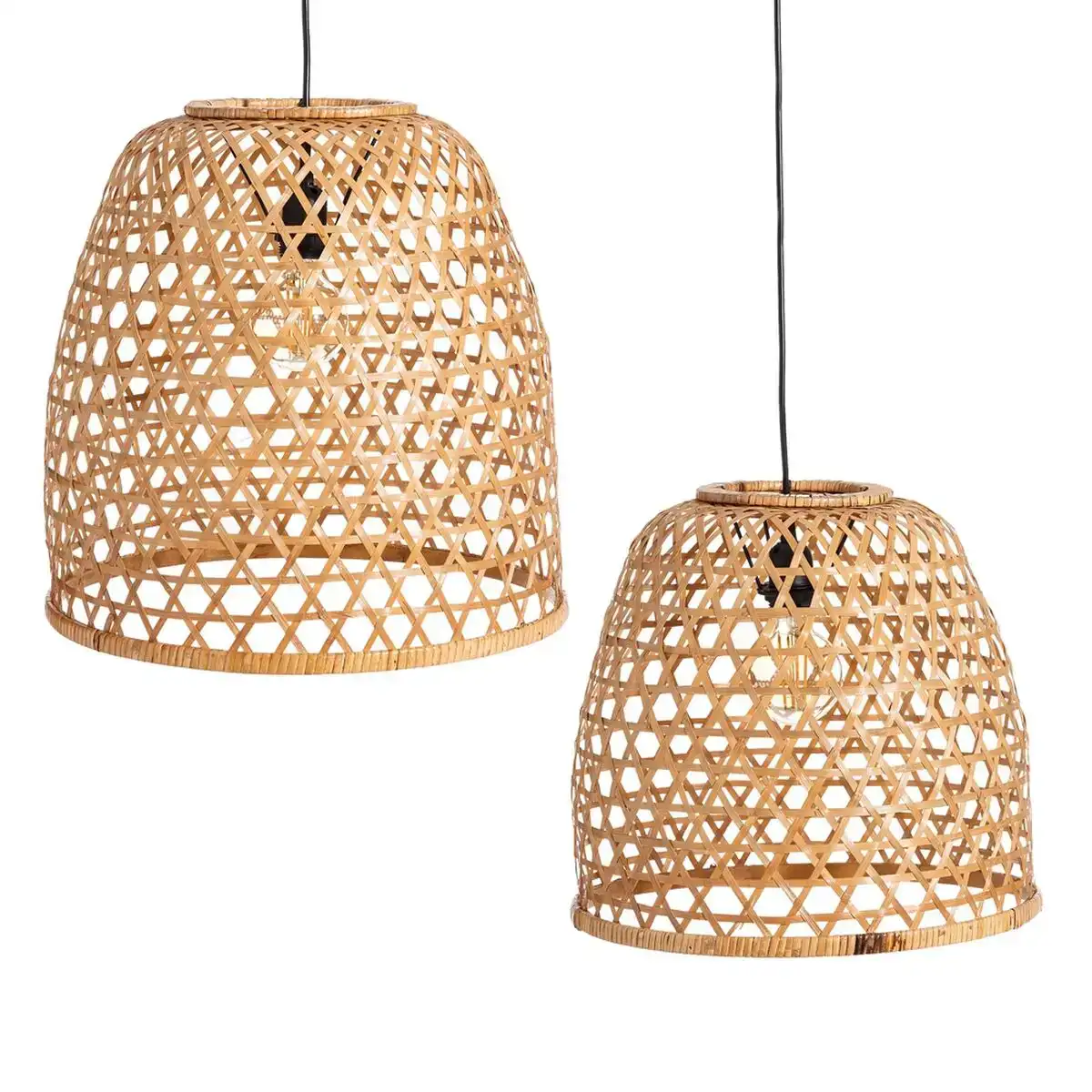 Plafonnier bambou naturel 42 x 42 x 42 cm 2 unite s_1577. DIAYTAR COTE D'IVOIRE - Là où le Shopping devient une Fête des Sens. Plongez dans notre univers et choisissez des produits qui éveillent votre goût pour l'esthétique et l'authenticité.