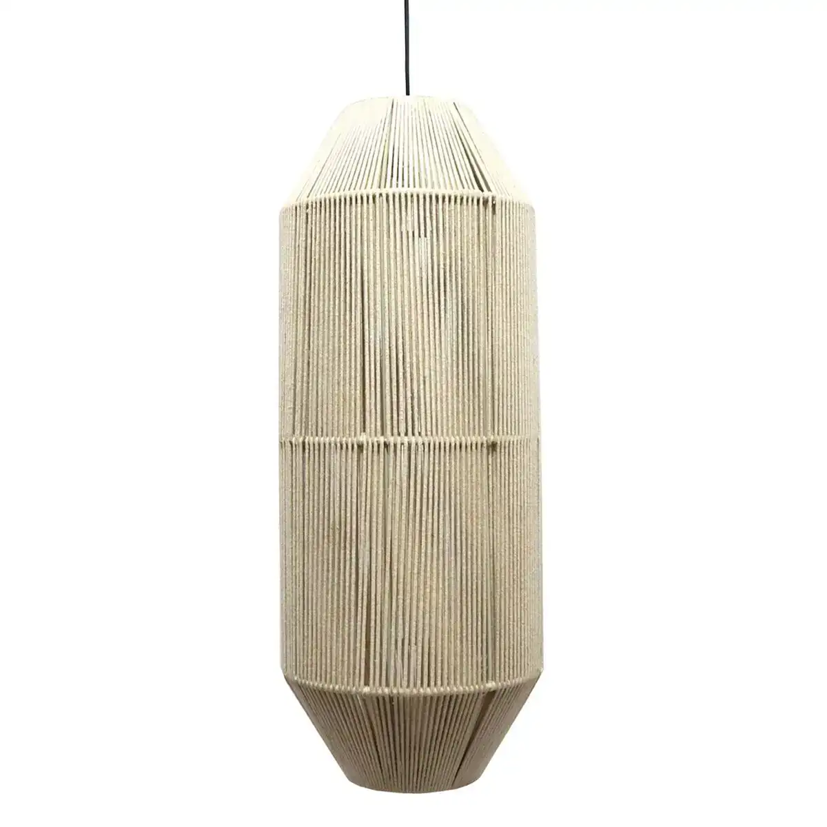 Plafonnier corde cre me 26 x 26 x 65 cm_1527. DIAYTAR COTE D'IVOIRE - Votre Escapade Shopping Virtuelle. Explorez notre boutique en ligne et dénichez des trésors qui évoquent la culture et le savoir-faire sénégalais, un clic à la fois.