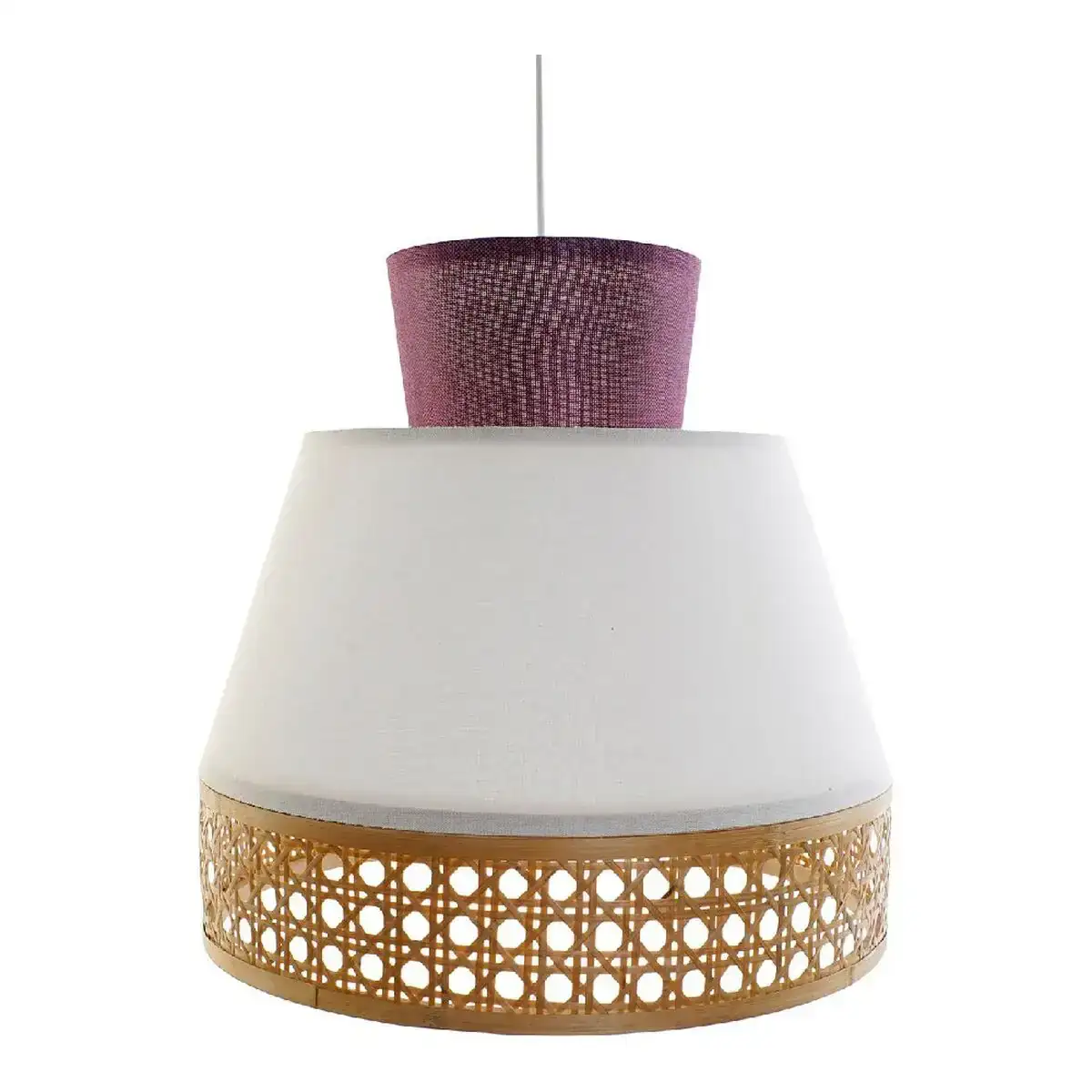 Plafonnier dkd home decor blanc polyester bambou 220 v 50 w violet 46 x 46 x 45 cm_4879. DIAYTAR COTE D'IVOIRE - L'Odyssée du Shopping à Votre Portée. Parcourez notre boutique en ligne et partez à la découverte d'articles qui rendront chaque jour spécial.