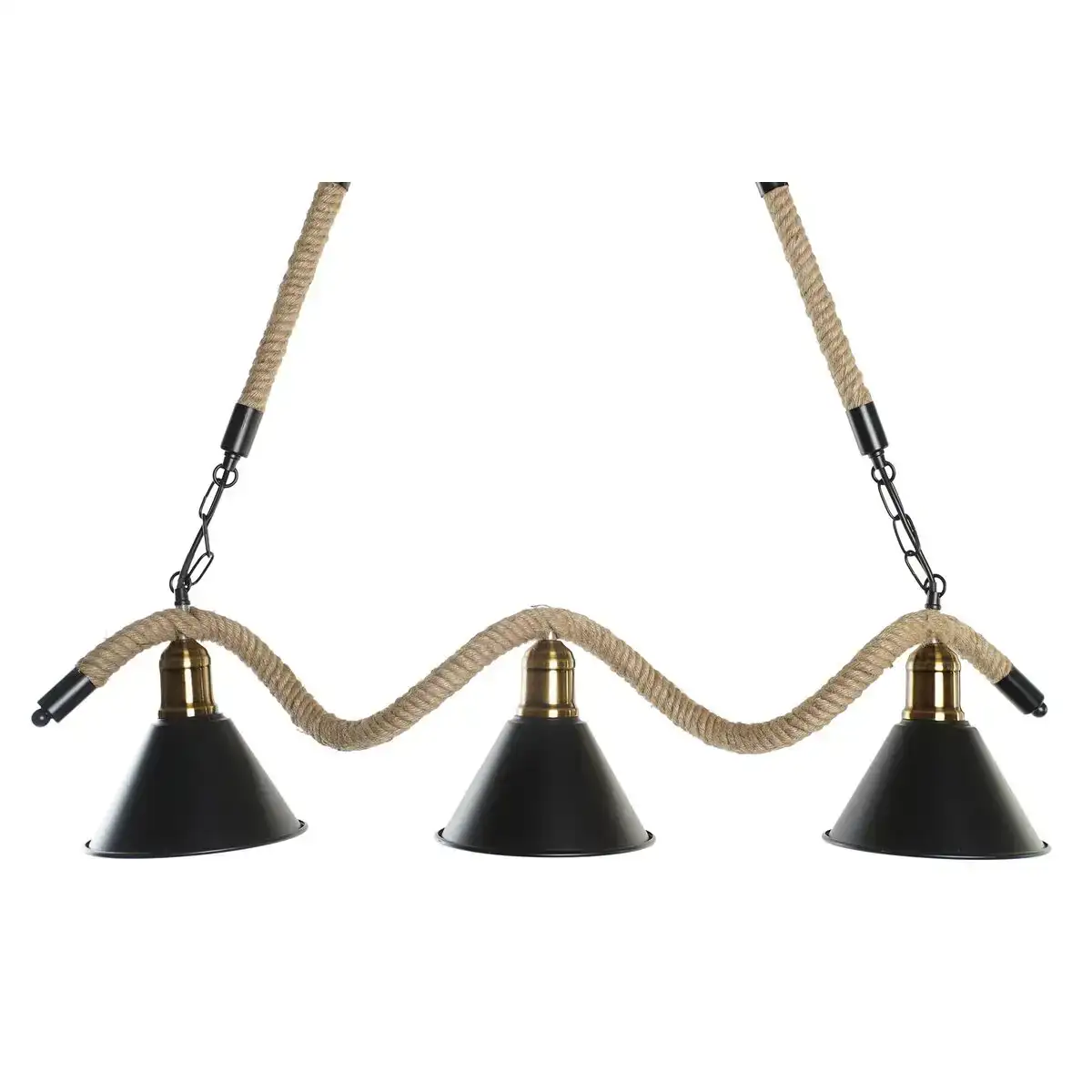 Plafonnier dkd home decor corde en me tal noir naturel 50 w 85 x 18 x 20 cm_5482. DIAYTAR COTE D'IVOIRE - Votre Destination Shopping Authentique. Explorez notre boutique en ligne et découvrez des trésors qui reflètent l'âme du Côte d'Ivoire, pour une expérience shopping unique.