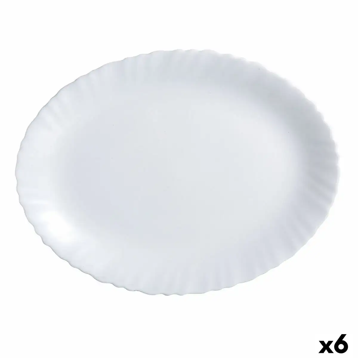 Plateau de Service Luminarc Feston Ovale Verre Blanc (Ø 33 cm) (6 Unités)