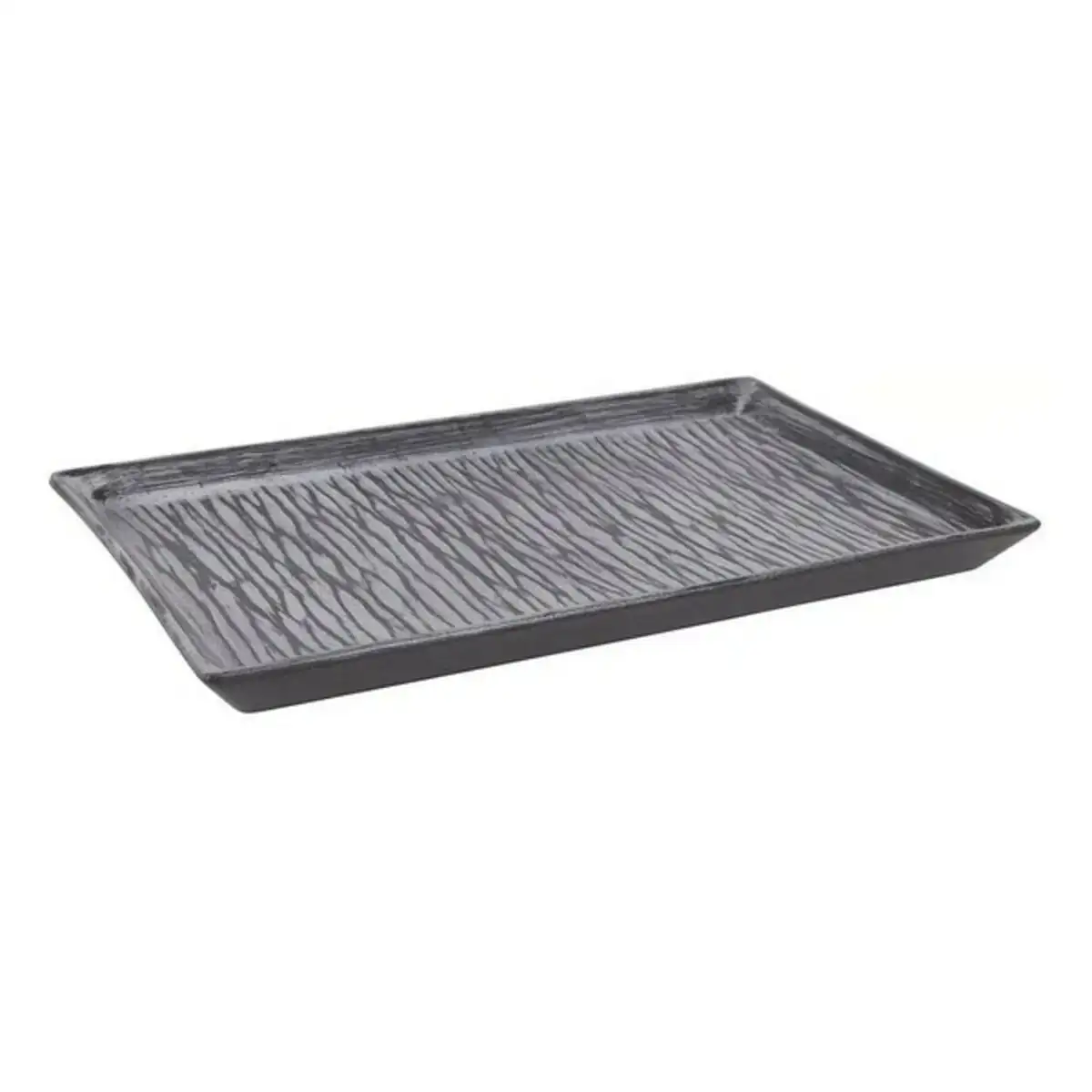 Plateau en gre s lotus rectangulaire en porcelaine noire 33 x 21 x 2 cm_9725. DIAYTAR COTE D'IVOIRE - Là où Chaque Achat a du Sens. Explorez notre gamme et choisissez des produits qui racontent une histoire, du traditionnel au contemporain.