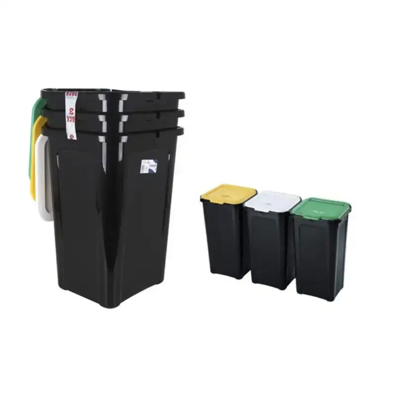 Poubelle de recyclage tontarelli 44 l noir 38 5 x 34 5 x 54 5 cm 3 uds_3999. DIAYTAR COTE D'IVOIRE - Votre Destination Shopping Inspirante. Explorez notre catalogue pour trouver des articles qui stimulent votre créativité et votre style de vie.