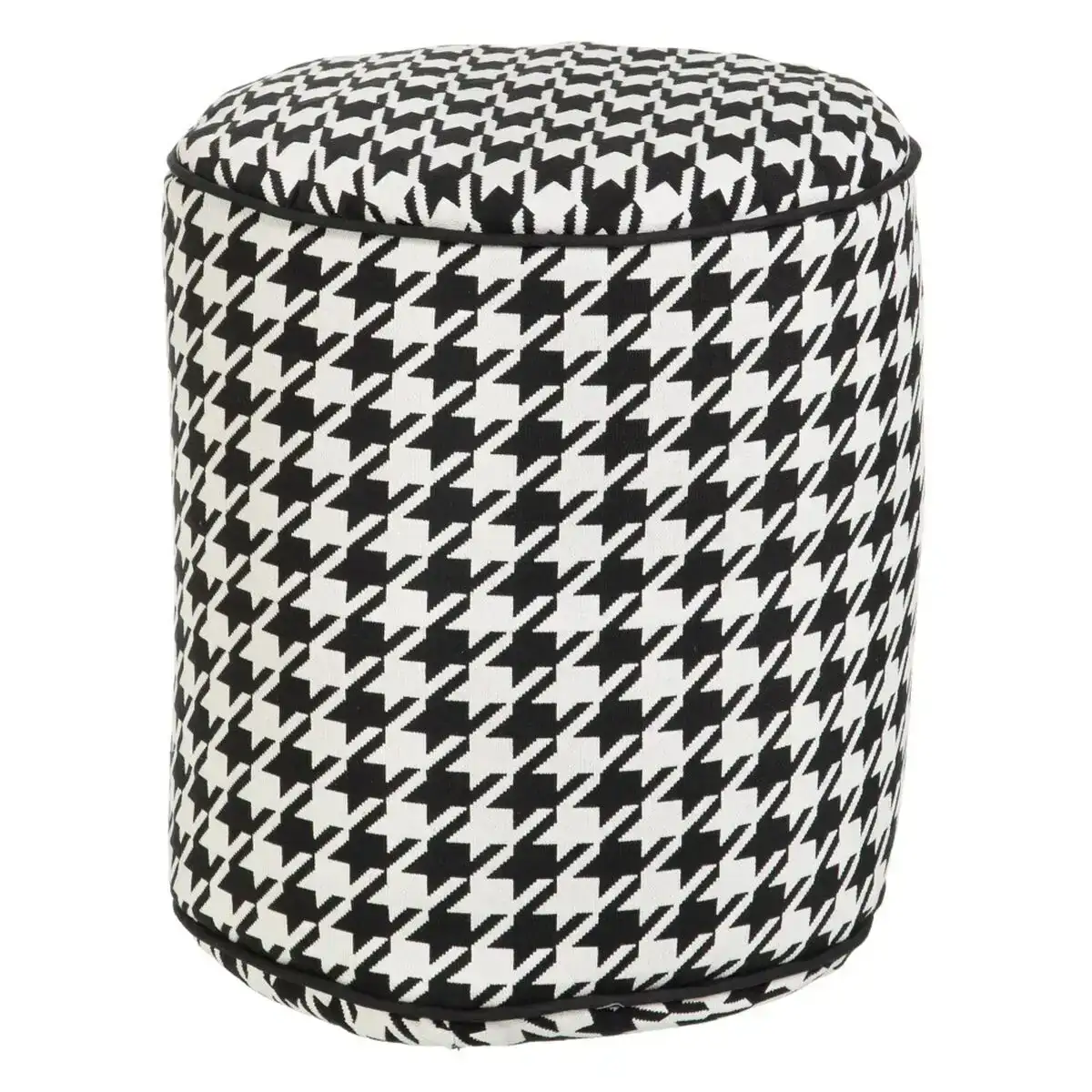 Pouf polyester 45 x 45 x 45 cm 100 coton pied de poule_3627. Bienvenue chez DIAYTAR COTE D'IVOIRE - Où le Shopping Devient un Voyage. Explorez notre plateforme pour dénicher des produits uniques, racontant l'histoire et l'âme du Côte d'Ivoire.