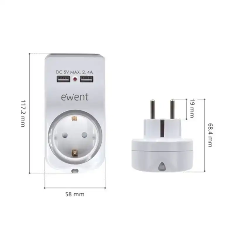 Prise murale avec 2 ports usb ewent ew1225 16a 3680 w_2340. DIAYTAR COTE D'IVOIRE - L'Art de Magasiner sans Frontières. Parcourez notre vaste sélection d'articles et trouvez tout ce dont vous avez besoin, du chic à l'authentique, du moderne au traditionnel.