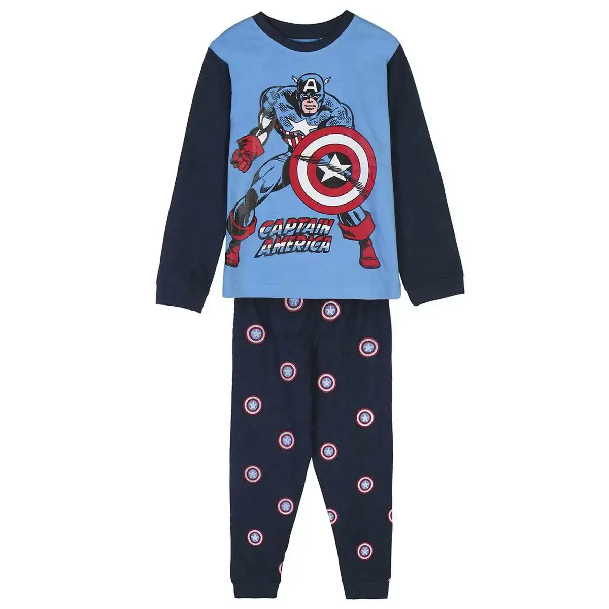 Pyjama enfant marvel bleu_3045. DIAYTAR COTE D'IVOIRE - Votre Passage vers l'Exceptionnel. Naviguez à travers notre sélection minutieuse et découvrez des articles qui apportent une touche spéciale à chaque instant de votre vie.