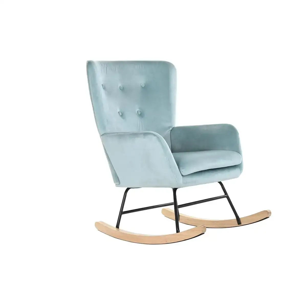 Rocking chair dkd home decor 68 x 90 x 92 cm me tal noir naturel bleu ciel_3644. DIAYTAR COTE D'IVOIRE - L'Équilibre Parfait entre Tradition et Modernité. Explorez notre collection pour trouver des produits qui incarnent la culture et la contemporanéité du Côte d'Ivoire.