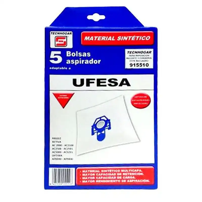 Sac de rechange pour aspirateur tecnhogar 915510 5 uds_7417. Bienvenue sur DIAYTAR COTE D'IVOIRE - Où l'Élégance Rencontrer la Tradition. Explorez notre gamme variée et trouvez des articles qui marient le chic moderne au charme ancestral.