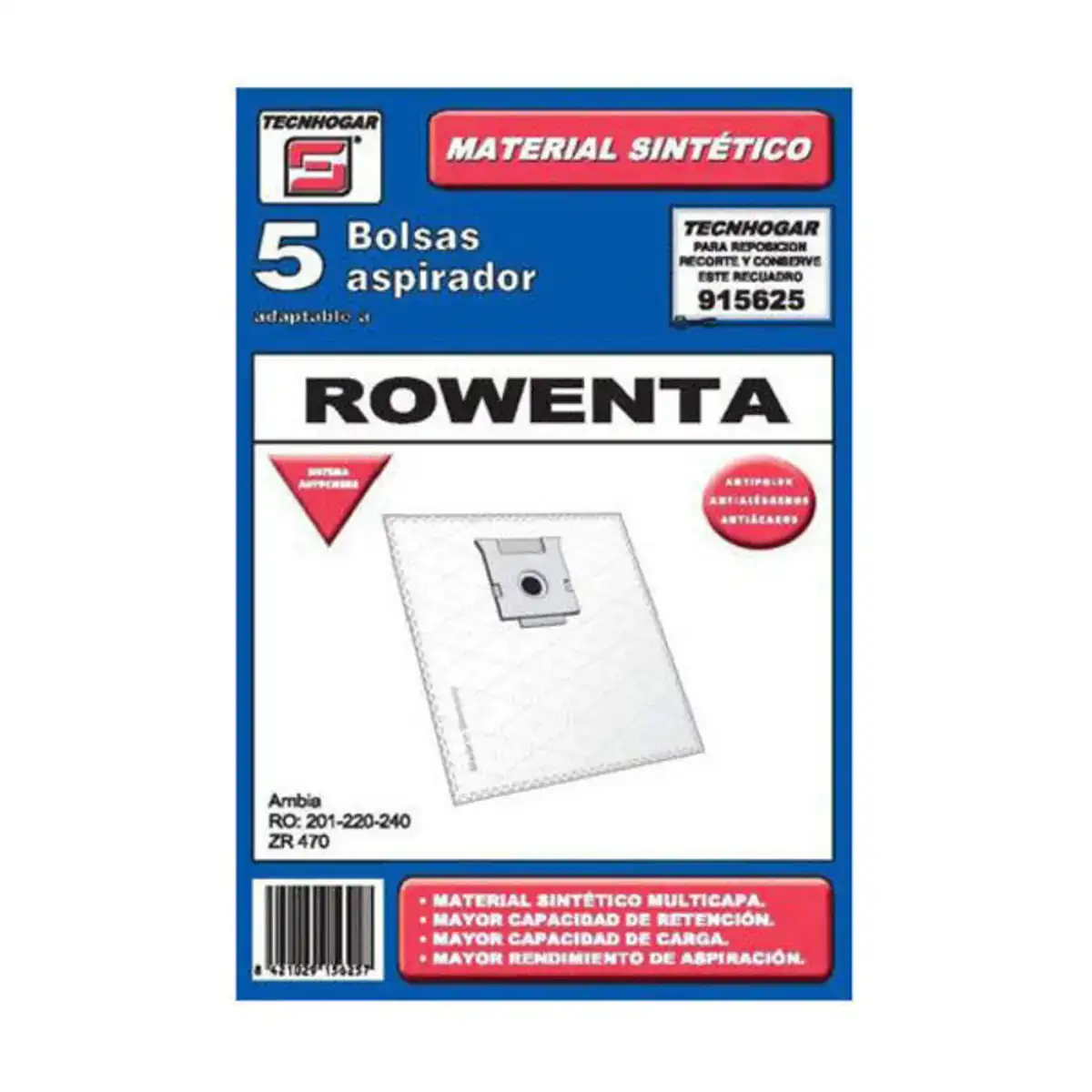 Sac de rechange pour aspirateur tecnhogar 915625 5 uds_9578. DIAYTAR COTE D'IVOIRE - L'Art de Choisir, l'Art de S'émerveiller. Explorez notre gamme de produits et laissez-vous émerveiller par des créations authentiques et des designs modernes.