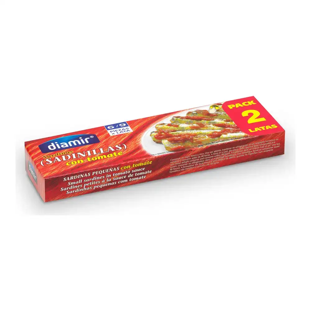 Sardines diamir tomate 2 x 90 g_5571. DIAYTAR COTE D'IVOIRE - Là où Vos Rêves Prendent Forme. Plongez dans notre catalogue diversifié et trouvez des produits qui enrichiront votre quotidien, du pratique à l'exceptionnel.