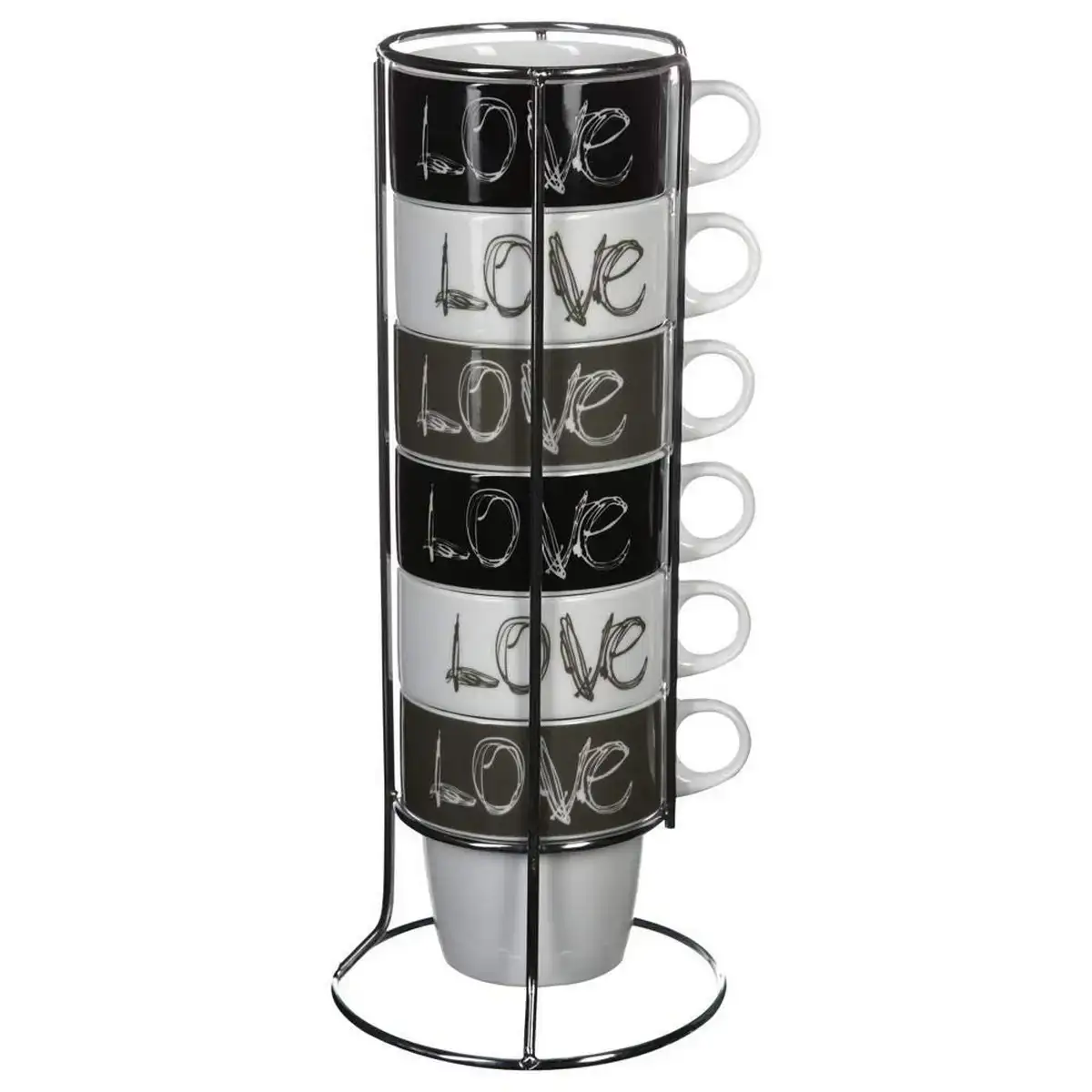 Set de 6 tasses a cafe secret de gourmet love avec support 260 ml_2139. DIAYTAR COTE D'IVOIRE - Là où Chaque Clic Compte. Parcourez notre boutique en ligne et laissez-vous guider vers des trouvailles uniques qui enrichiront votre quotidien.