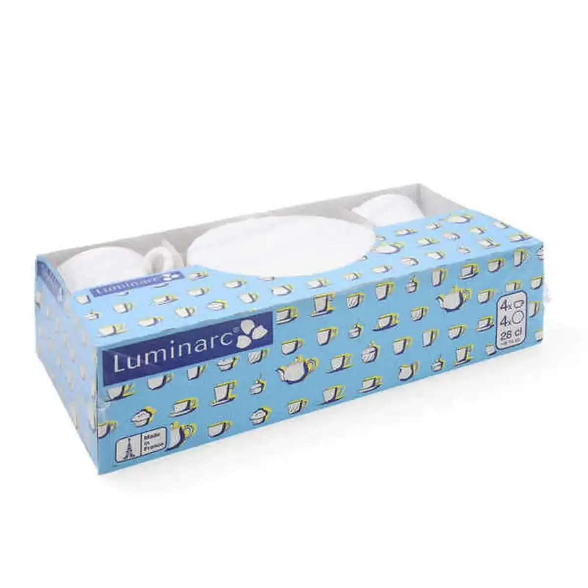 Set de mugs avec soucoupes luminarc trianon 4 pcs verre blanc 280 ml 4 pie ces_2174. DIAYTAR COTE D'IVOIRE - L'Art de Choisir, l'Art de Vivre. Explorez notre univers de produits soigneusement sélectionnés pour vous offrir une expérience shopping riche et gratifiante.