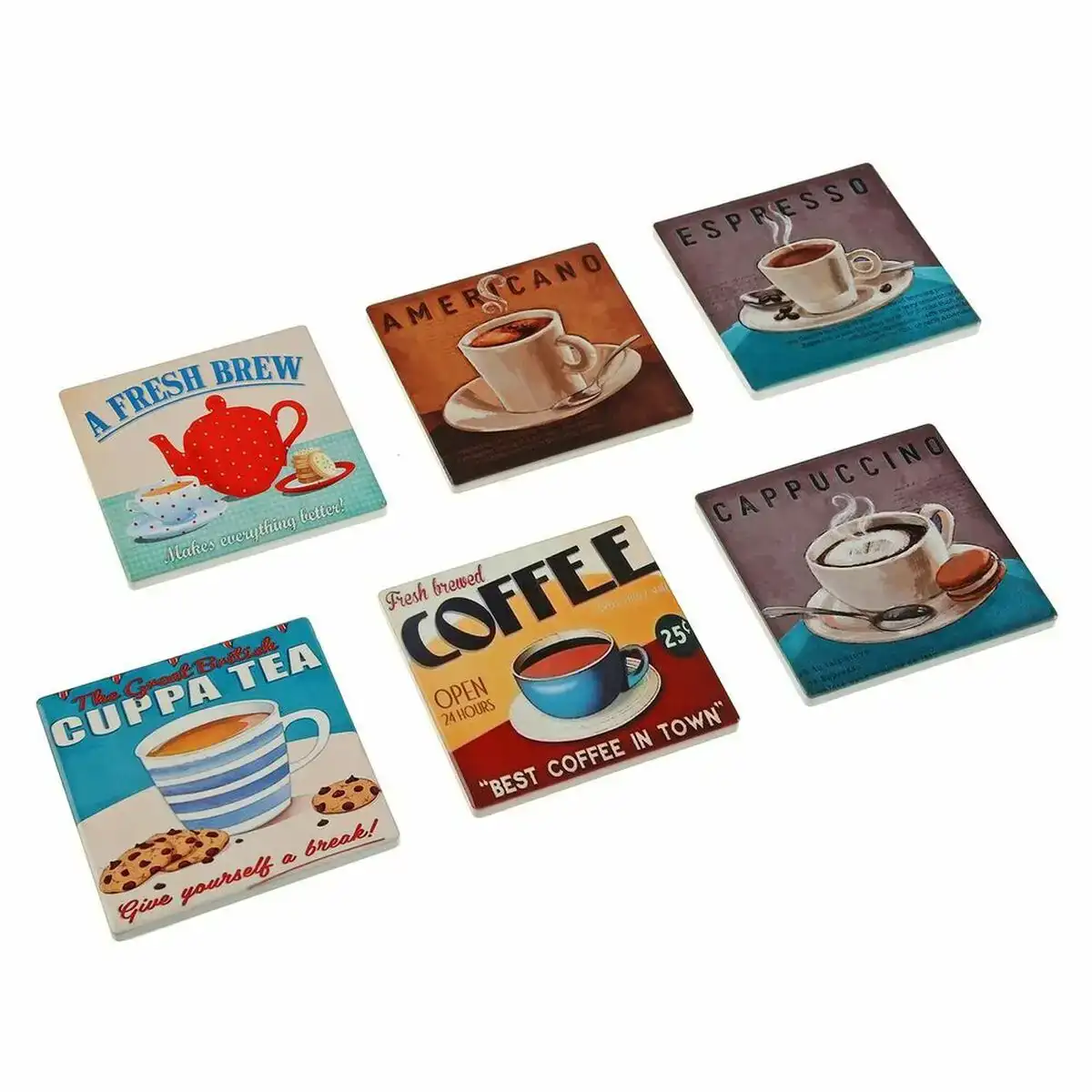 Sous verres versa cofee 10 x 10 cm 6 pie ces_6323. DIAYTAR COTE D'IVOIRE - Où Choisir est une Célébration. Découvrez notre sélection de produits qui représentent la diversité et la joie du Côte d'Ivoire, à chaque étape de votre vie.