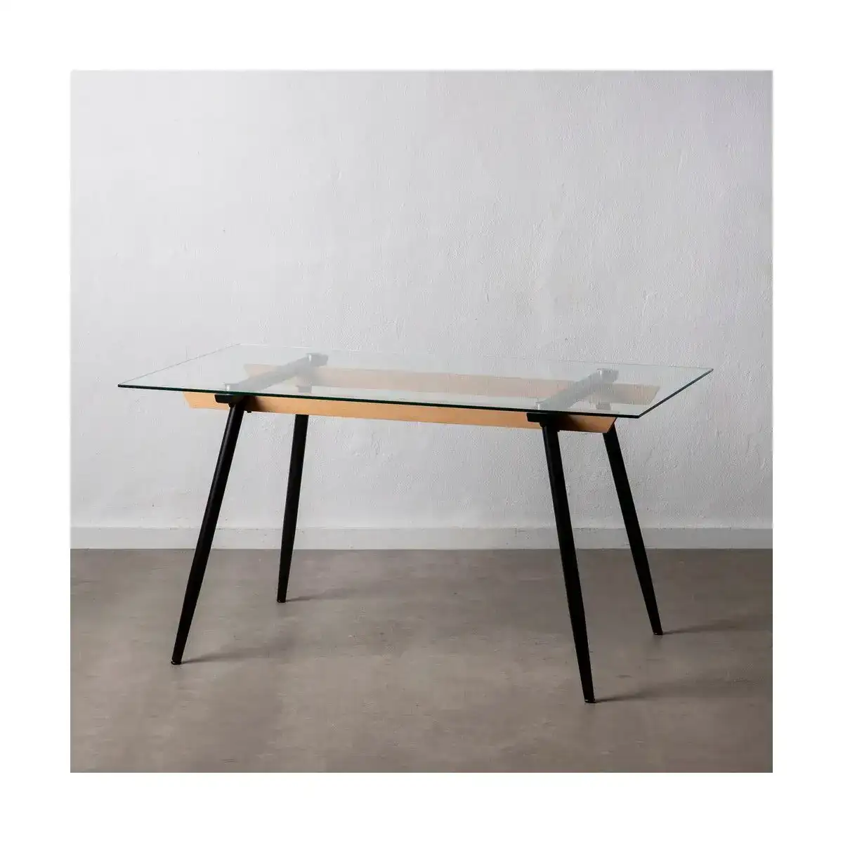 Table a manger 140 x 80 x 75 cm me tal noir cristal_4838. DIAYTAR COTE D'IVOIRE - Votre Source de Trouvailles uniques. Naviguez à travers notre catalogue et trouvez des articles qui vous distinguent et reflètent votre unicité.