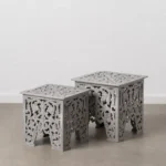 Table d appoint 45 x 45 x 47 cm gris dmf_7807. DIAYTAR COTE D'IVOIRE - L'Art de Choisir, l'Art de Se Distinquer. Naviguez à travers notre catalogue et choisissez des produits qui ajoutent une note d'élégance à votre style unique.
