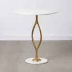 Table d appoint 60 x 60 x 71 cm me tal dore marbre blanc_6920. DIAYTAR COTE D'IVOIRE - Où Choisir est une Célébration de l'Artisanat. Explorez notre boutique en ligne et choisissez des articles qui incarnent l'art et le savoir-faire du Côte d'Ivoire.