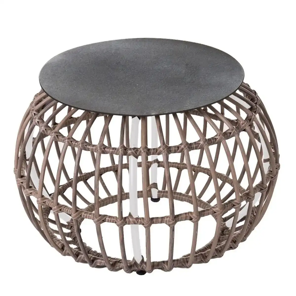 Table d appoint ariki 50 x 50 x 34 cm rotin synthe tique acier blanc_2948. DIAYTAR COTE D'IVOIRE - Votre Escale Shopping incontournable. Explorez notre boutique en ligne et dénichez des trésors qui reflètent la richesse culturelle et la modernité du Côte d'Ivoire.