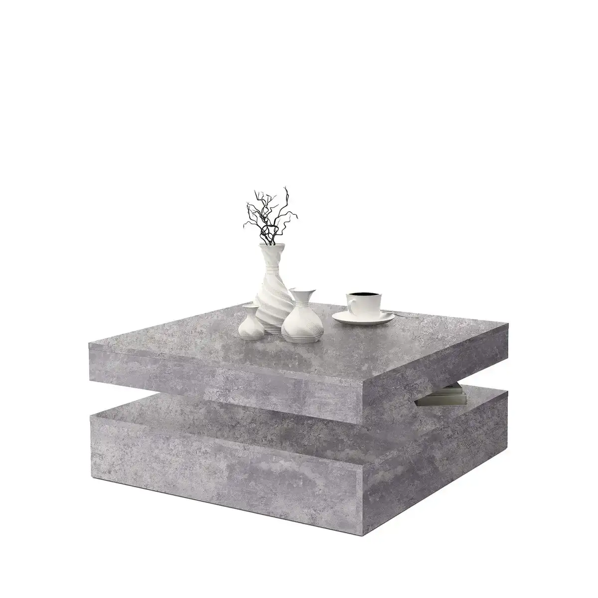 Table d appoint gris clair 78 x 78 x 35 4 cm_6794. DIAYTAR COTE D'IVOIRE - Où le Shopping Devient une Aventure Culturelle. Plongez dans notre univers de produits qui célèbrent l'héritage et l'artisanat du Côte d'Ivoire.