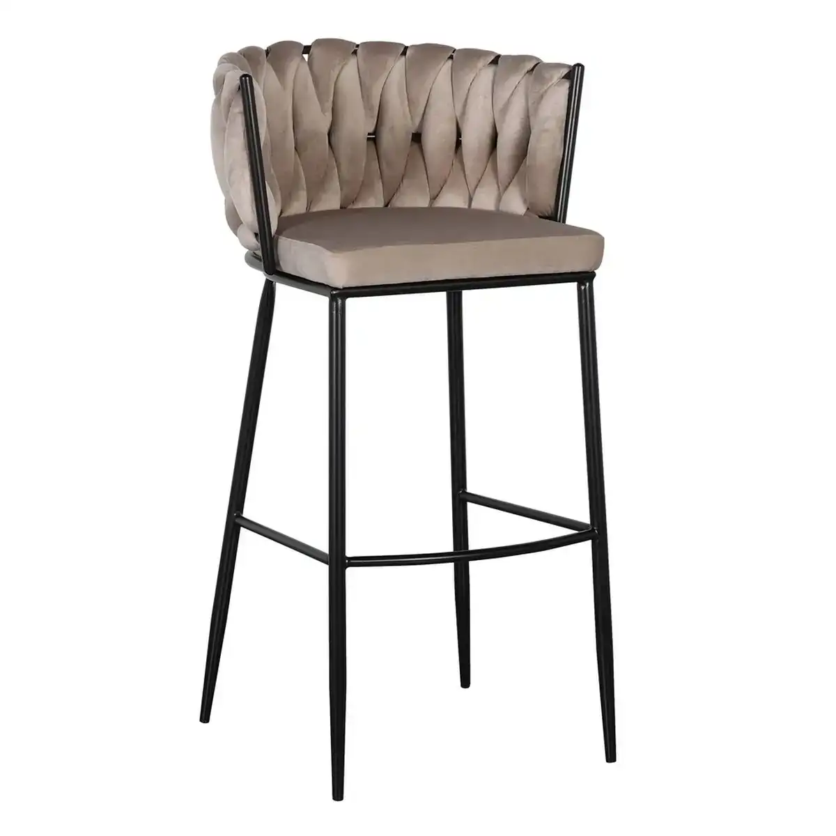 Tabouret 57 x 57 x 104 cm tissu synthe tique noir beige me tal_9513. Plongez dans l'Expérience DIAYTAR COTE D'IVOIRE - Où Chaque Produit a une Histoire. Explorez notre boutique en ligne pour trouver des articles qui incarnent la passion et la créativité du Côte d'Ivoire.