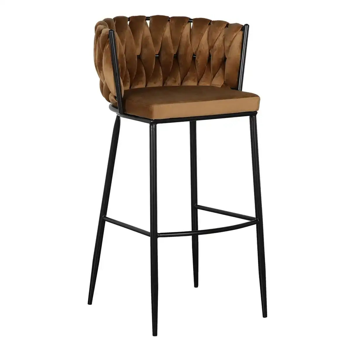 Tabouret 57 x 57 x 104 cm tissu synthe tique noir me tal marron_7562. Entrez dans l'Univers de DIAYTAR COTE D'IVOIRE - Où Chaque Produit a une Signification. Explorez notre gamme diversifiée et découvrez des articles qui résonnent avec votre vie.
