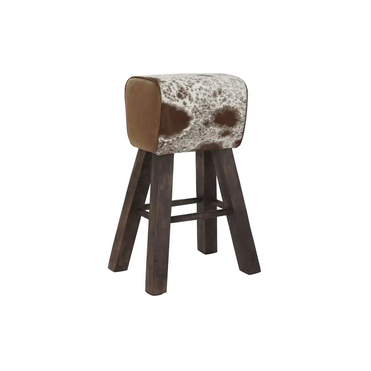 Tabouret dkd home decor bois noir cuir marron blanc 50 x 35 x 75 cm_6523. DIAYTAR COTE D'IVOIRE - Où Choisir est un Voyage Cultuel. Explorez notre boutique en ligne et découvrez des produits qui célèbrent la richesse et la diversité culturelle du Côte d'Ivoire.