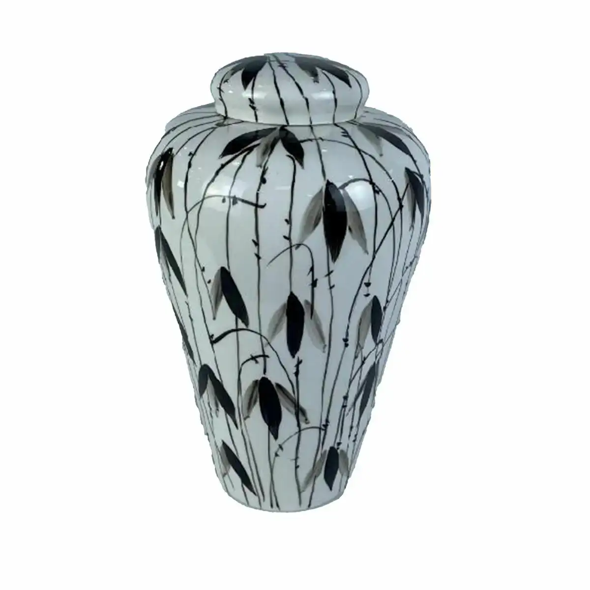 Tibor dkd home decor porcelaine noir blanc oriental feuille d une plante 23 x 23 x 33 cm_3186. DIAYTAR COTE D'IVOIRE - Là où la Beauté Rencontre la Fonctionnalité. Parcourez notre sélection pour trouver des produits qui allient esthétique et praticité, pour un quotidien sublimé.