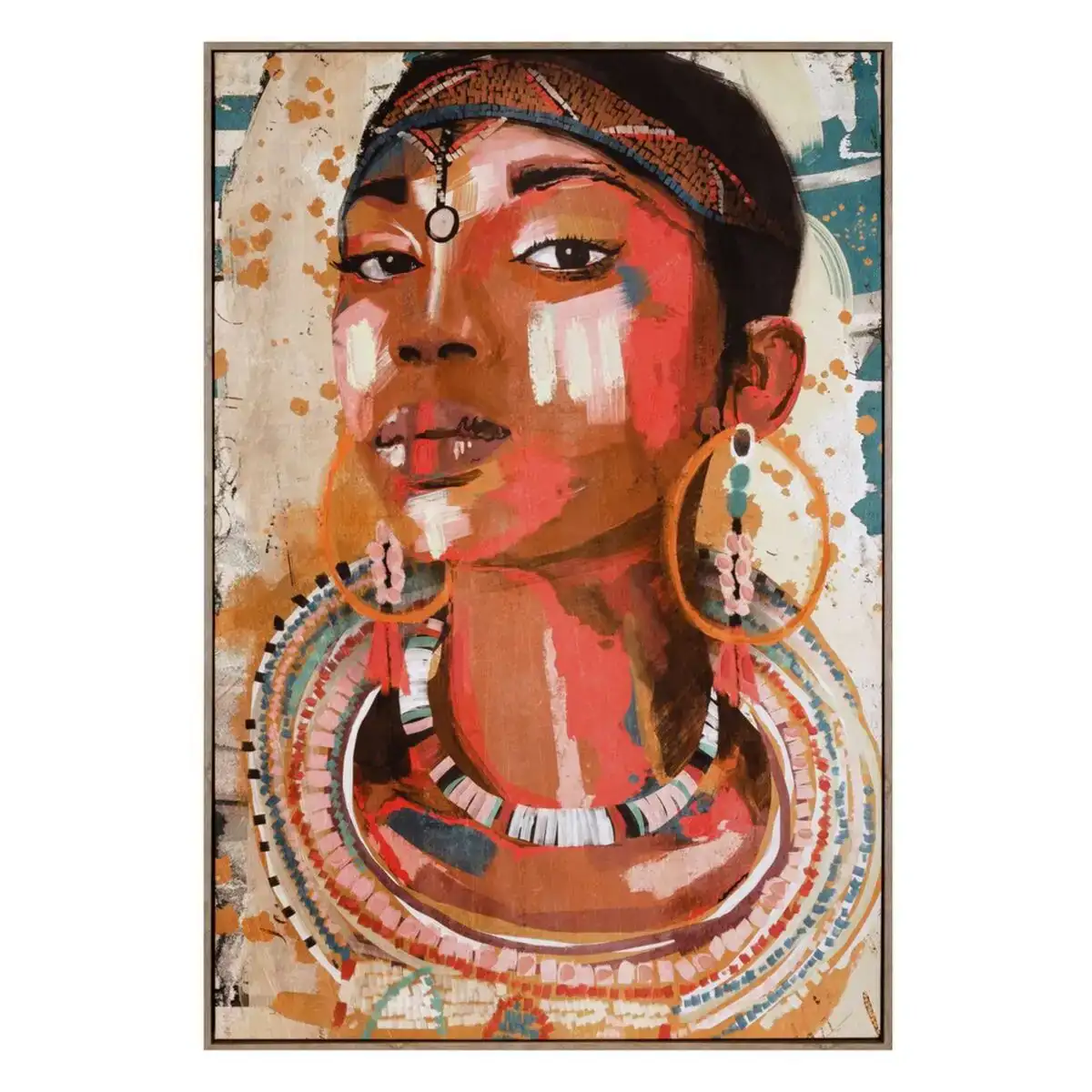 Toile 83 x 123 cm femme africaine_5664. DIAYTAR COTE D'IVOIRE - Où Choisir est une Célébration de l'Artisanat Local. Découvrez notre boutique en ligne et choisissez des produits qui incarnent la passion des artisans sénégalais.
