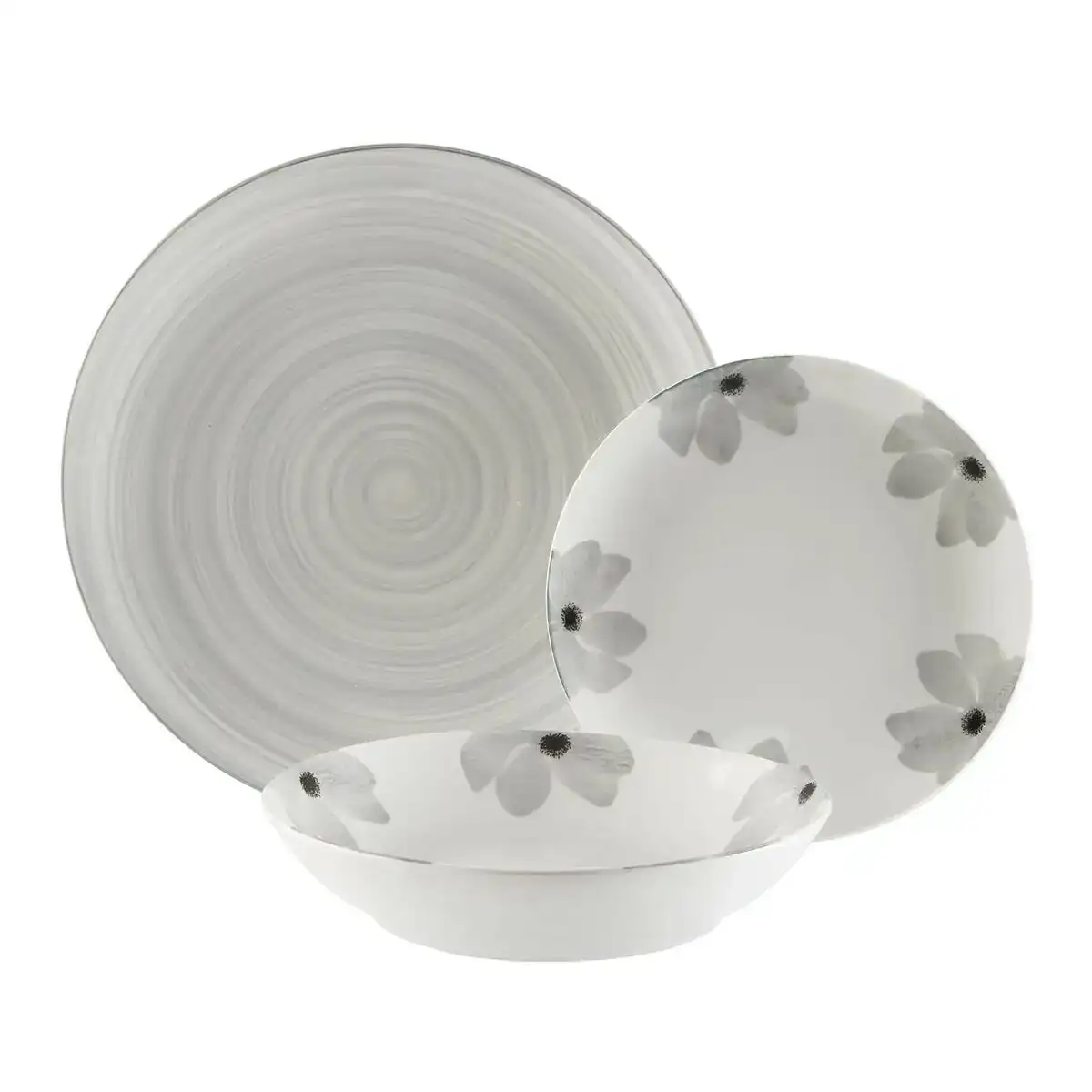Vaisselle versa flores gris 18 pie ces porcelaine_7814. DIAYTAR COTE D'IVOIRE - Où Choisir est un Acte d'Amour pour le Côte d'Ivoire. Explorez notre boutique en ligne et choisissez des articles qui célèbrent la culture et l'artisanat du pays.