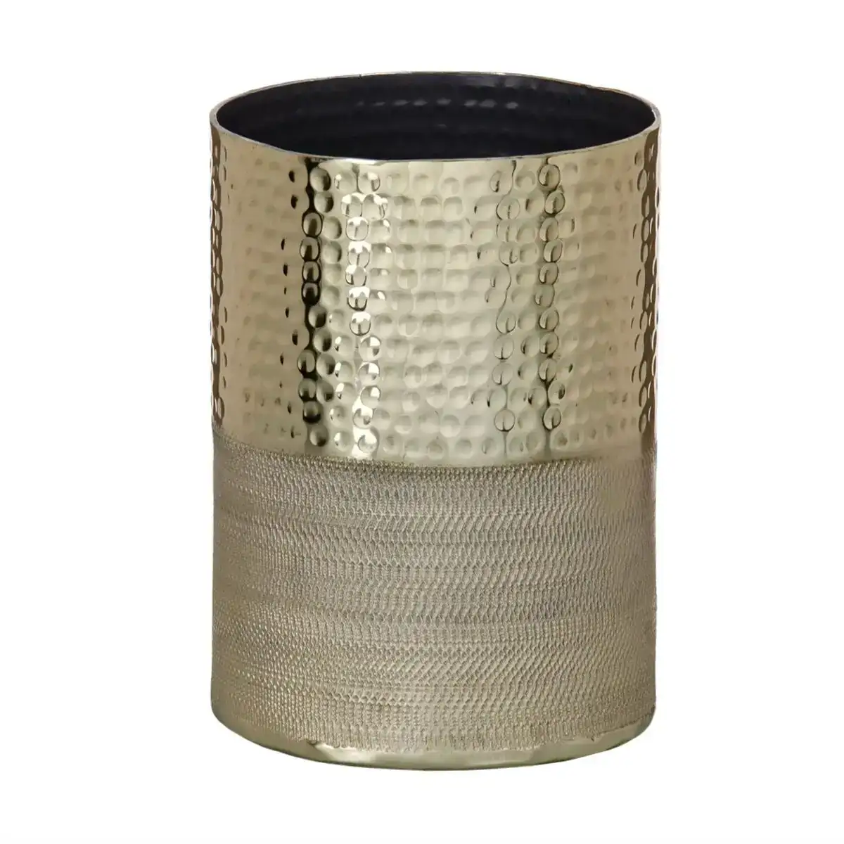 Vase 13 x 13 x 18 cm aluminium dore_3091. DIAYTAR COTE D'IVOIRE - Votre Escale Shopping incontournable. Explorez notre boutique en ligne et dénichez des trésors qui reflètent la richesse culturelle et la modernité du Côte d'Ivoire.