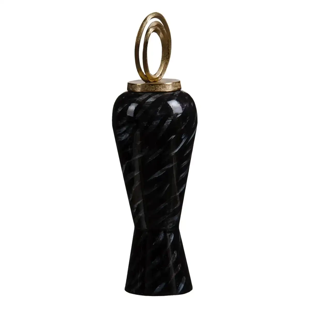 Vase 18 x 18 x 58 cm cristal noir me tal dore_6180. Bienvenue chez DIAYTAR COTE D'IVOIRE - Là où les Désirs Prendent Vie. Explorez notre boutique en ligne et laissez-vous séduire par des articles qui font écho à vos aspirations et à votre style unique.