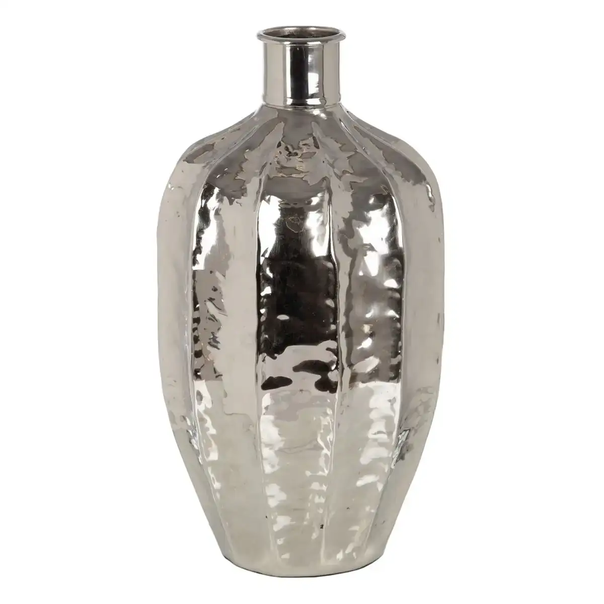 Vase 30 5 x 30 5 x 56 cm aluminium argente_4579. DIAYTAR COTE D'IVOIRE - Là où Choisir est une Affirmation de Style. Naviguez à travers notre boutique en ligne et choisissez des produits qui vous distinguent et vous valorisent.