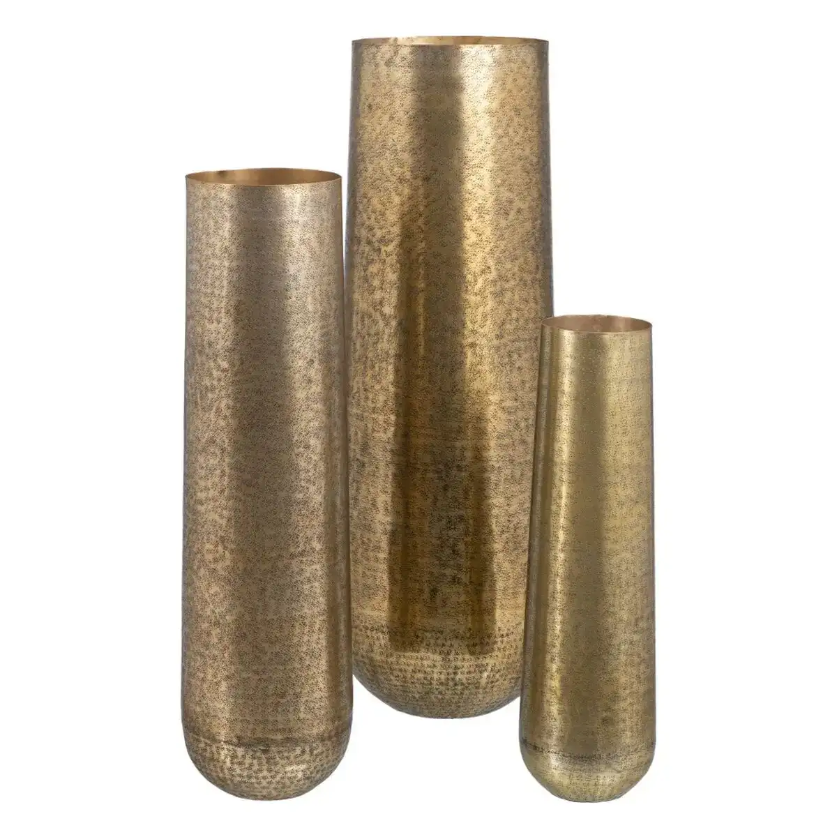Vase 38 x 38 x 109 cm aluminium dore 3 pie ces_5464. DIAYTAR COTE D'IVOIRE - L'Art de Vivre le Shopping Authentique. Découvrez notre boutique en ligne et trouvez des produits qui célèbrent la culture et l'héritage du Côte d'Ivoire.